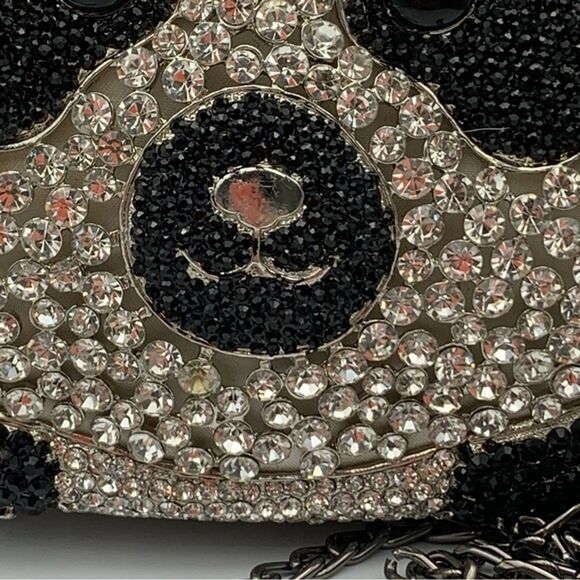 Charles Dary Black and White Panda Crossbody Bag with Beaded Design - Picture 6 of 12